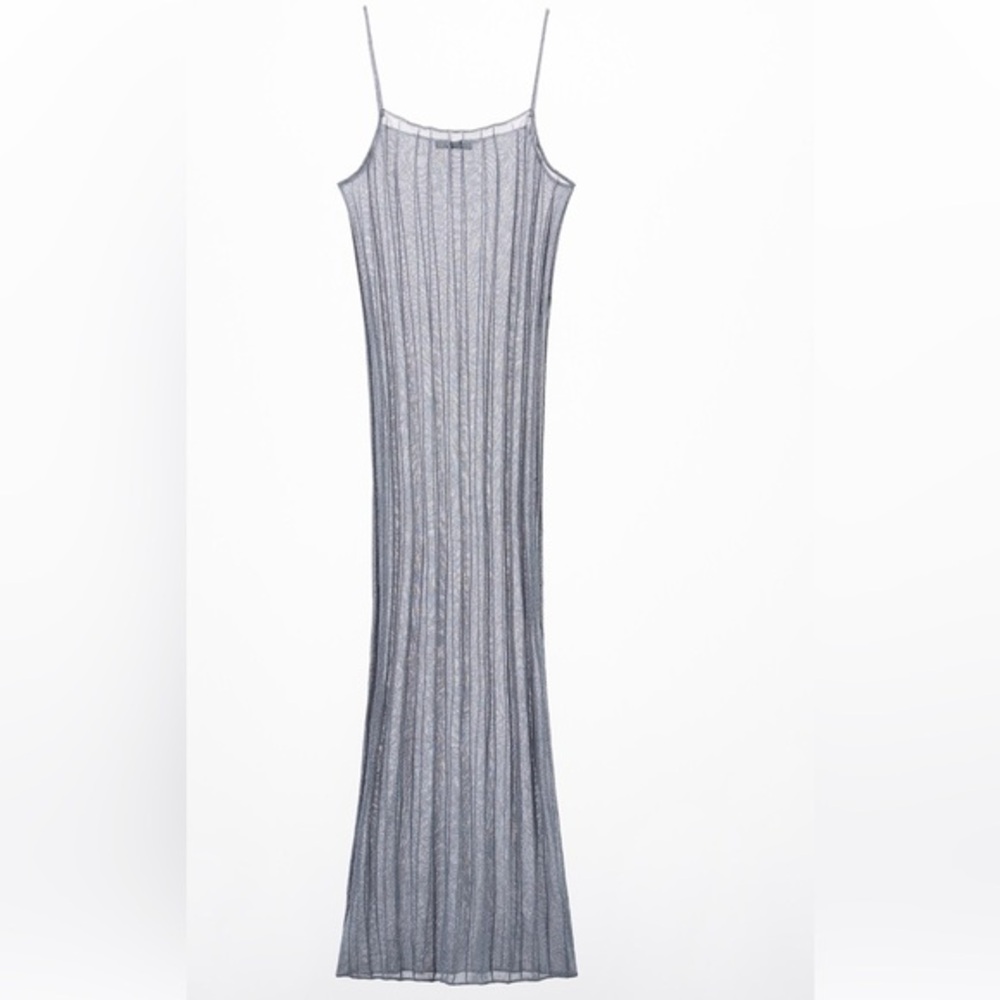Zara Metallic Silver Strap Dress